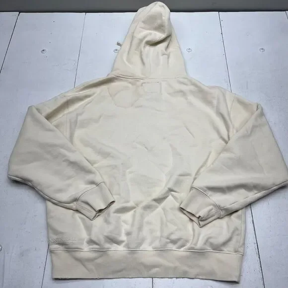 Ninth Hall Essentials Cream Distressed Zip-Up Jacket Mens Size Large NEW